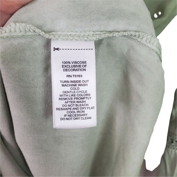 SPENSE Womens Blouse Small Peasant Bell Sleeves Embroidered‎ Tie Dye Green Boho - Picture 5 of 10